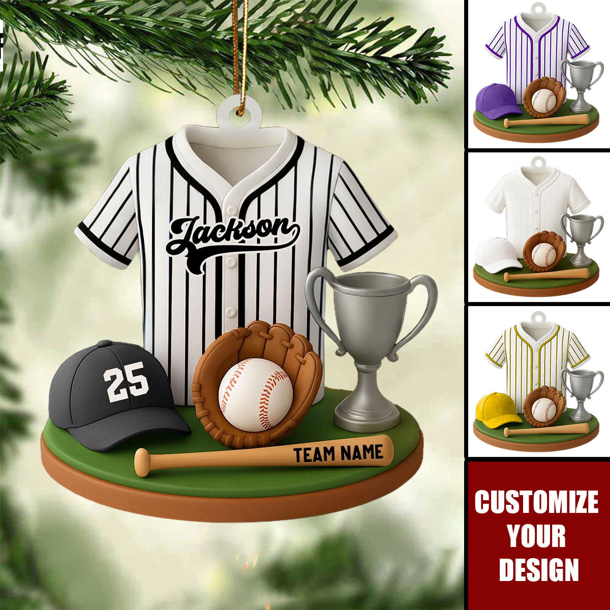 Baseball Keepsake - Personalized Baseball Player Ornament