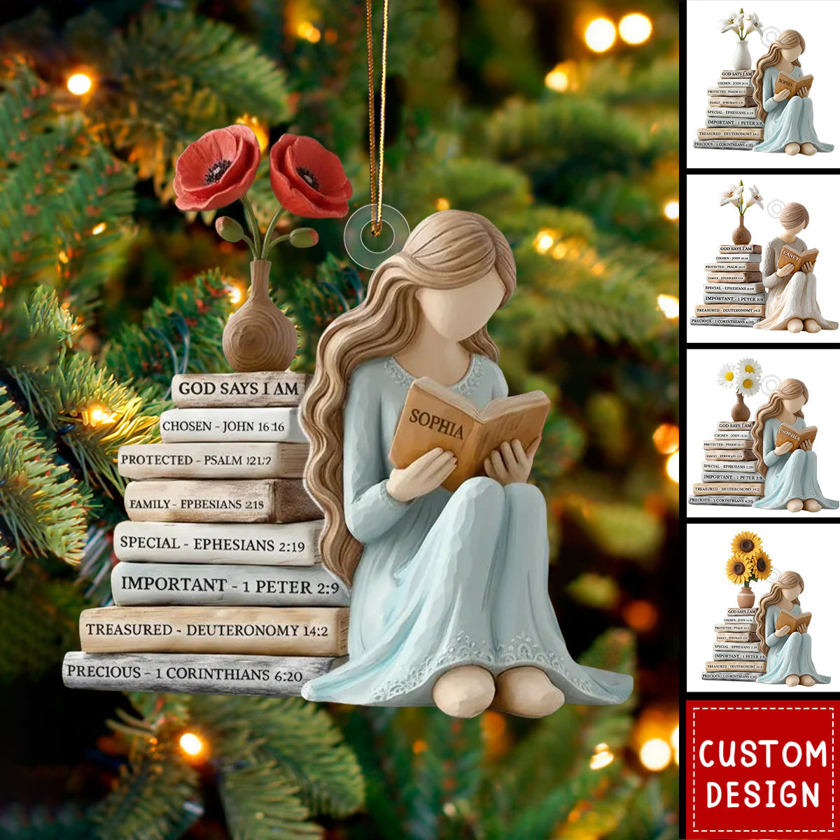 Personalized God Says I Am Girl Ornament