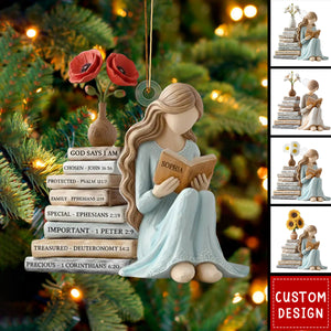 Personalized God Says I Am Girl Ornament