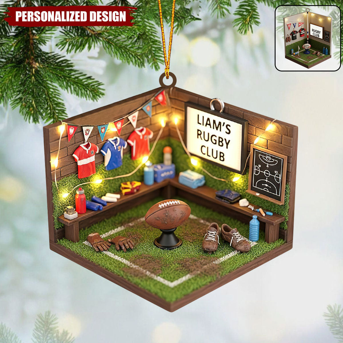 Personalized Rugby Christmas Ornament-Gift For Rugby Players