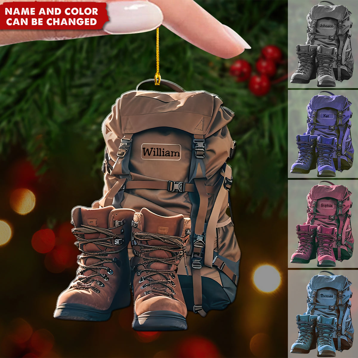 New Release Personalized Hiking Acrylic Christmas Ornament, Gift For Hiking,Camping Lovers