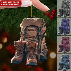 New Release Personalized Hiking Acrylic Christmas Ornament, Gift For Hiking,Camping Lovers