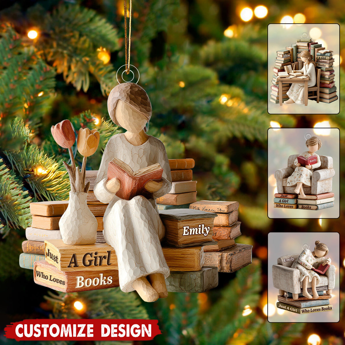 Just A Girl Who Loves Books - Personalized 1-Layer Acrylic Ornament