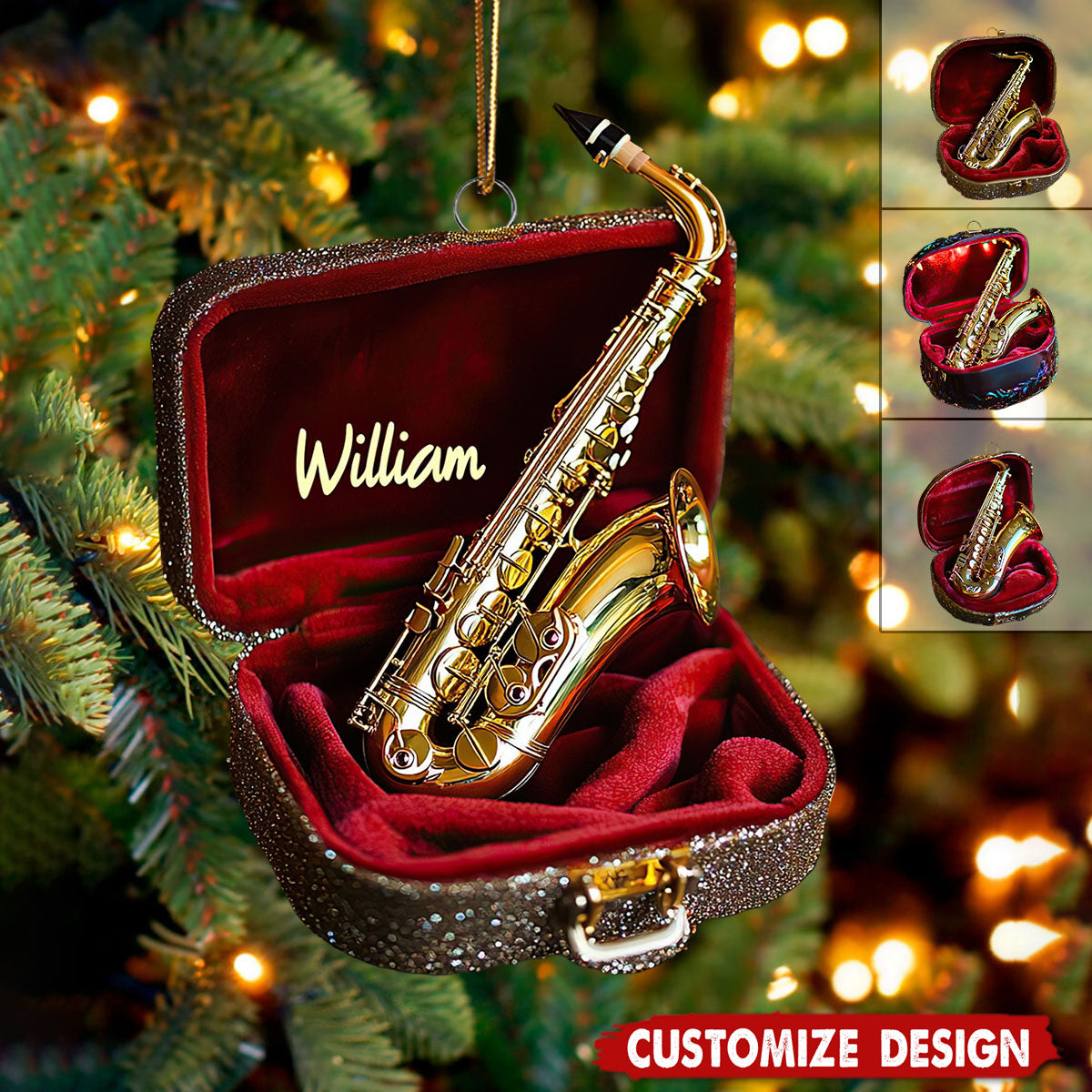 Personalized Saxophone Christmas Ornament - Gift For Musician - OKBANDS