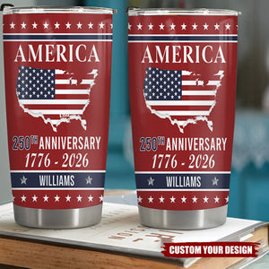 Personalized America 250th Anniversary Tumbler