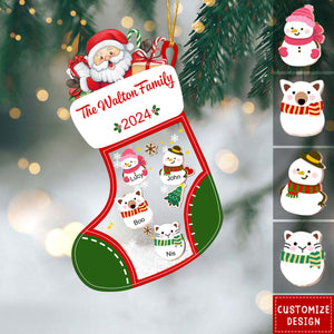Personalized Family Stocking Christmas Ornament - 2024 New Release