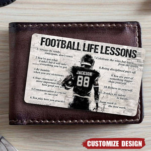 Football Life Lessons-Personalized American Football  Wallet Card