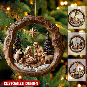 Personalized Nativity Scene Christmas Ornament –  Christian Gift Christmas