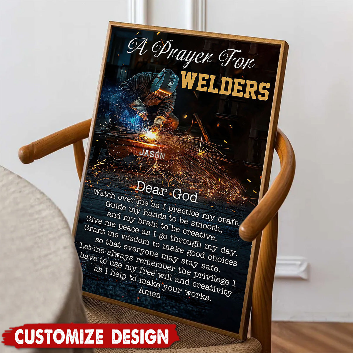 A Prayer For Welders - Personalized Welding Poster - Gift For Welder