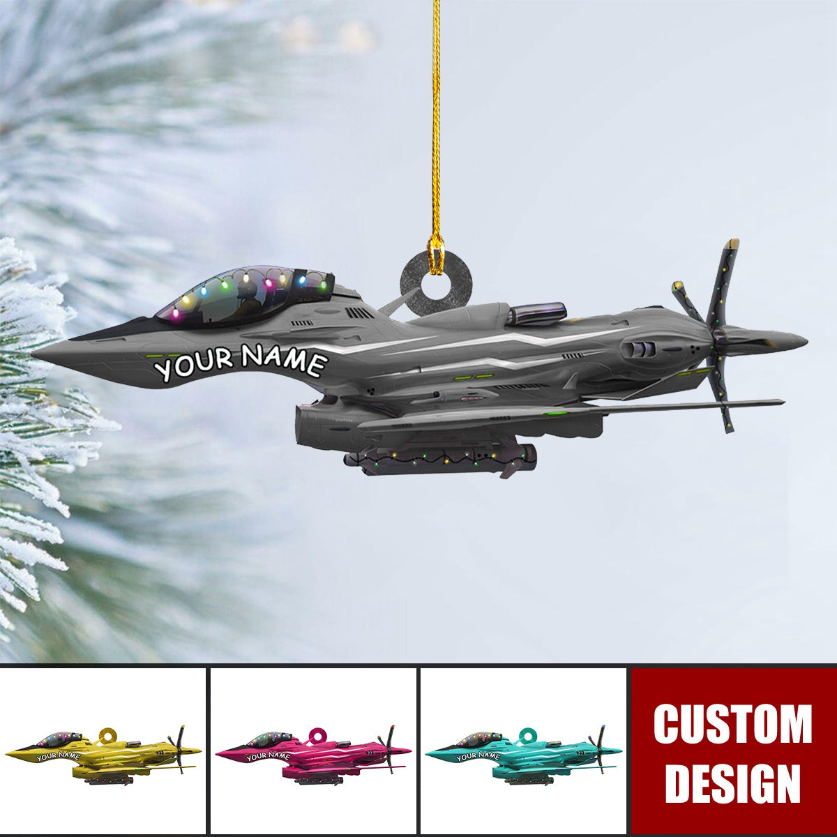 Fighter aircraft Personalized Christmas Ornament - 2024 New Release