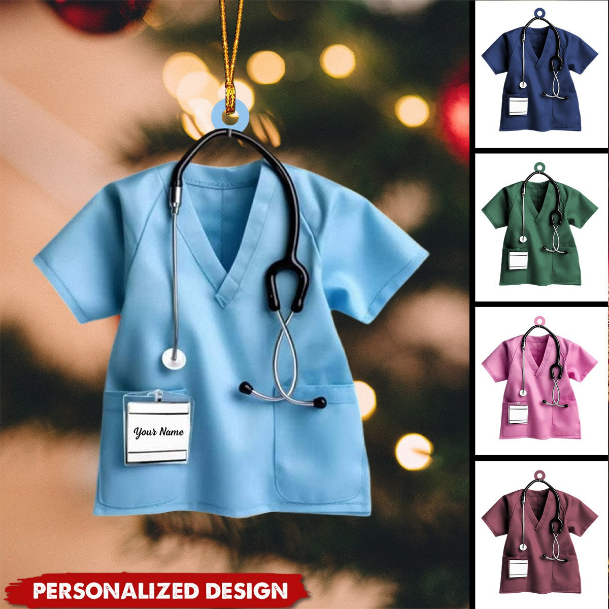 Personalized Scrubs Nurse Ornament-Gifts For Healthcare Workers-2024 New Release