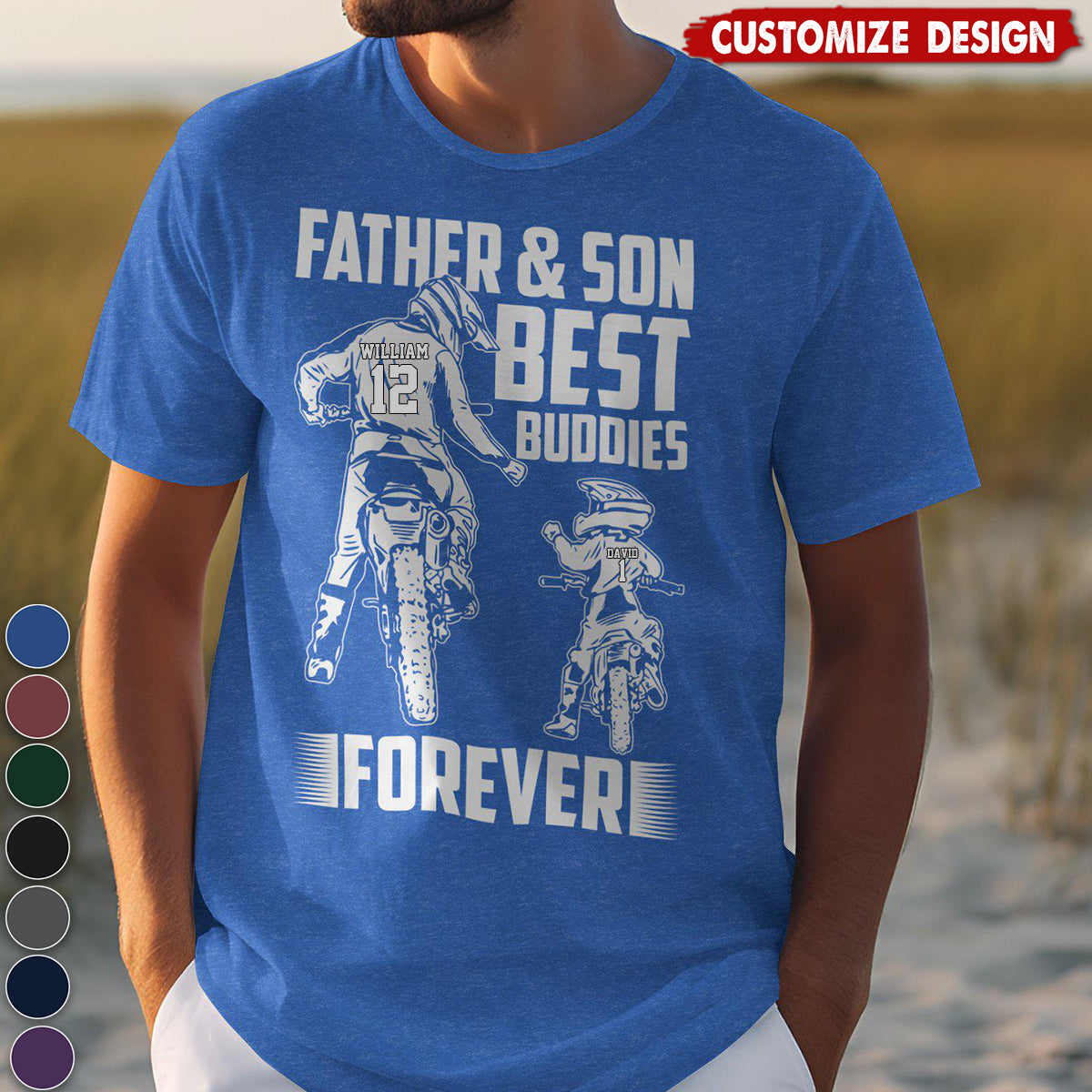 Father and Son Best Motocross Buddies Shirt - Birthday Fathers Day Biker Gift