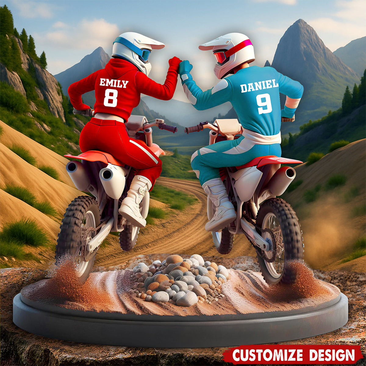 Dirt Bike Couple Acrylic Plaque - Personalized Gifts For Couple