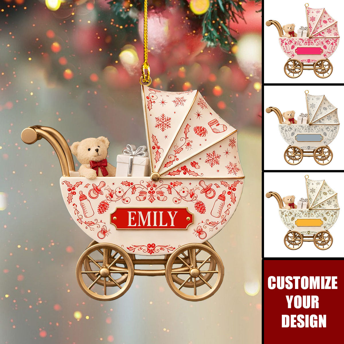 Personalized Baby Carriage Ornament