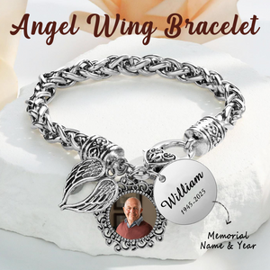 I Am Always With You - Personalized Angel Wing Memorial Bracelet, Sympathy Gift For Friend Or Family