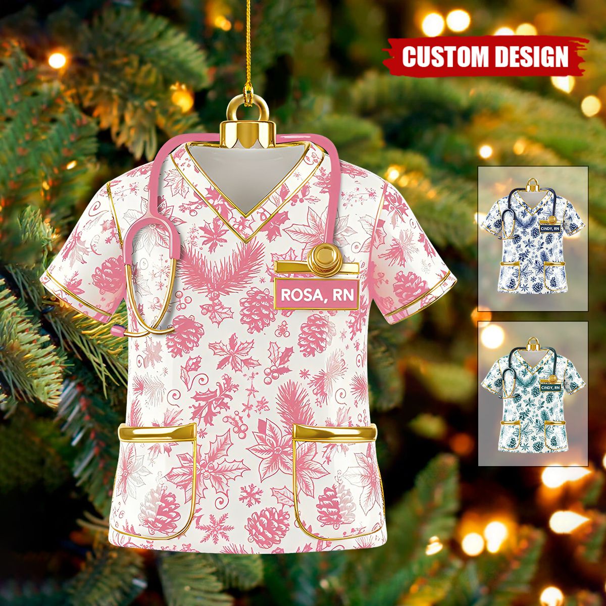Personalized Scrubs Nurse Uniform Ornament - Gift For Nurse