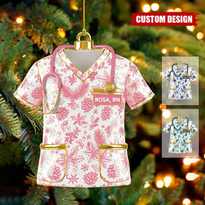 Personalized Scrubs Nurse Uniform Ornament - Gift For Nurse