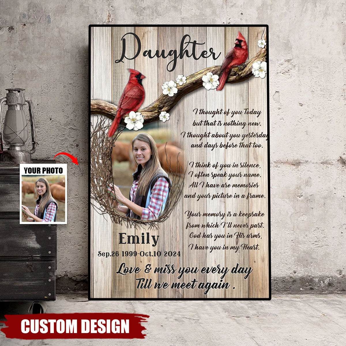 Love And Miss You Every Day - Personalized Memorial Poster, Sympathy Gift