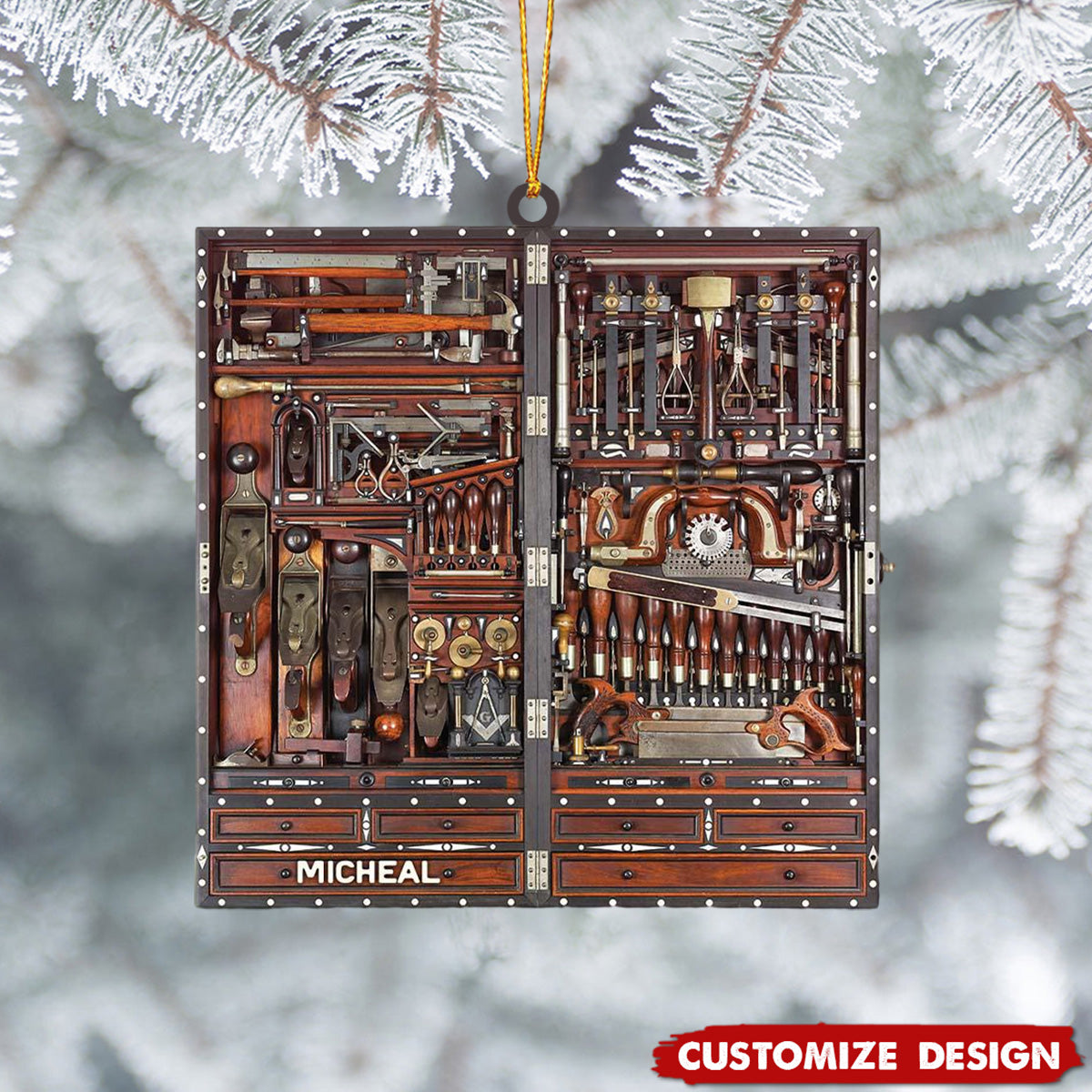 New Release Personalized Carpenter Tool Box  Christmas Ornament