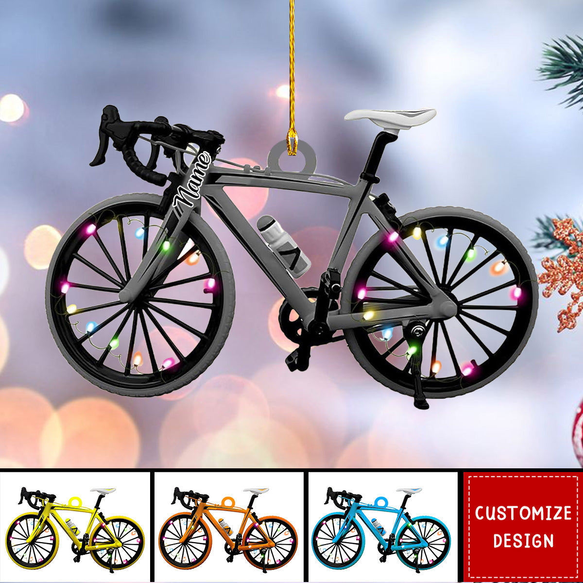 Personalized road bicycle Christmas Ornaments - Gift For Bicycle Rider - 2024 New Release