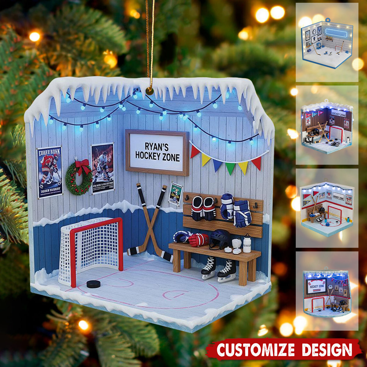 Personalized Hockey Ornament-Hockey Sport Gifts
