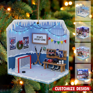 Personalized Hockey Ornament-Hockey Sport Gifts