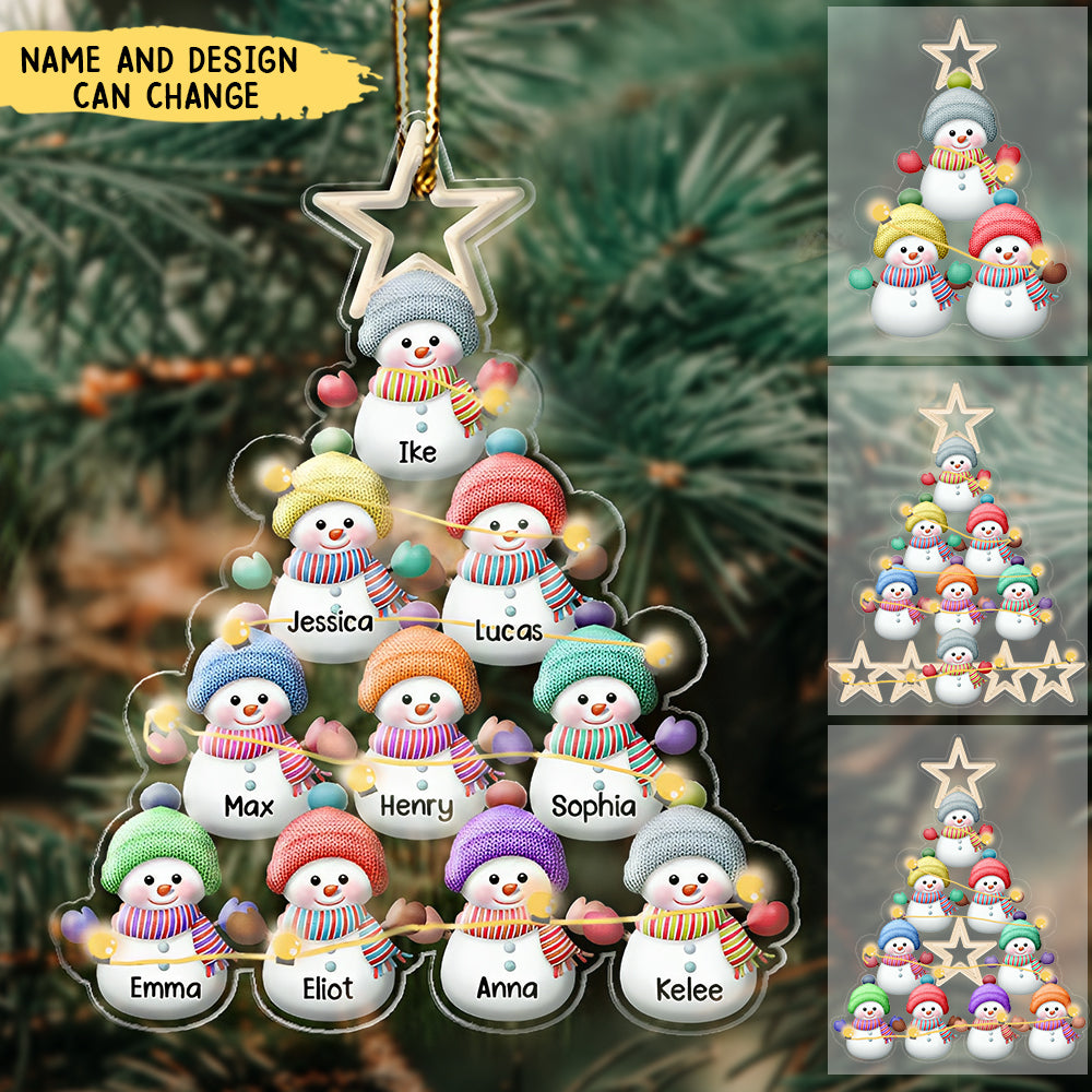 Personalized Snowman GrandKids Acrylic Ornament