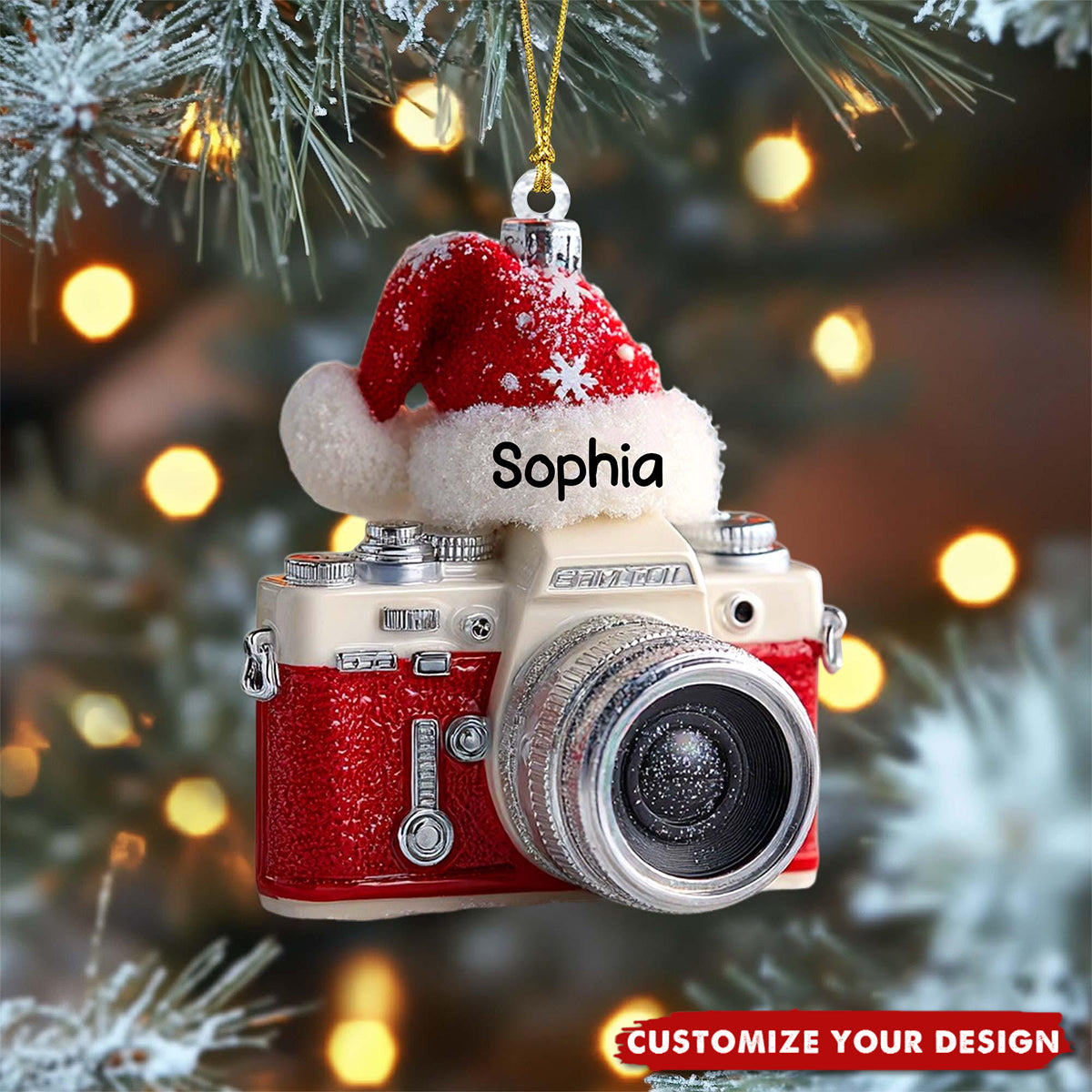 Personalized Camera Acrylic Christmas Ornament