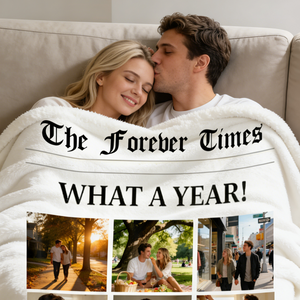 Personalized Newspaper Couple Blanket