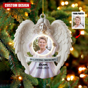Personalized Memorial Acrylic Ornament Safe In The Arms Of Jesus, Christmas In Heaven, Religious Sympathy Gift, Remembrance Keepsake Gift