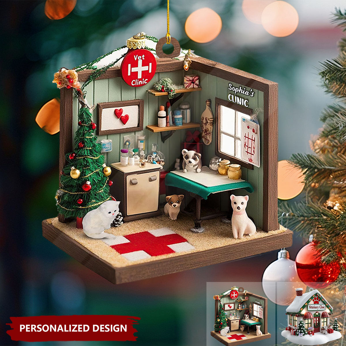 Personalized Veterinarian Clinic Christmas Ornament-Gifts For Veterinarian- New Release