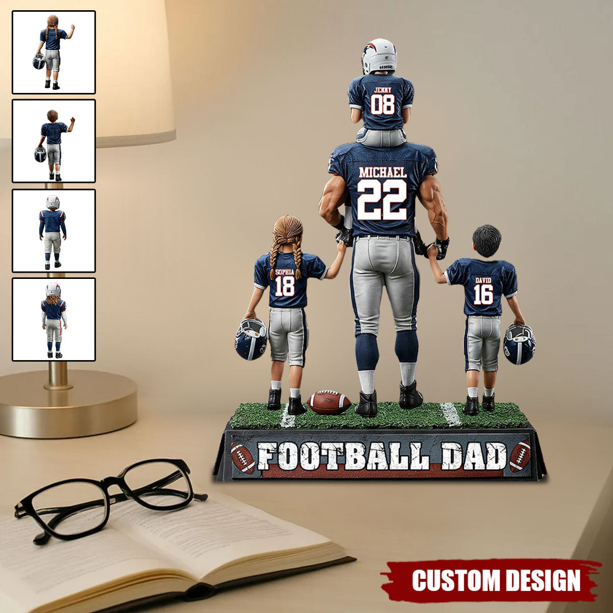 Football Dad - Personalized Football Custom Shaped Acrylic Plaque