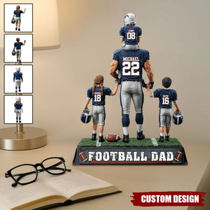 Football Dad - Personalized Football Custom Shaped Acrylic Plaque