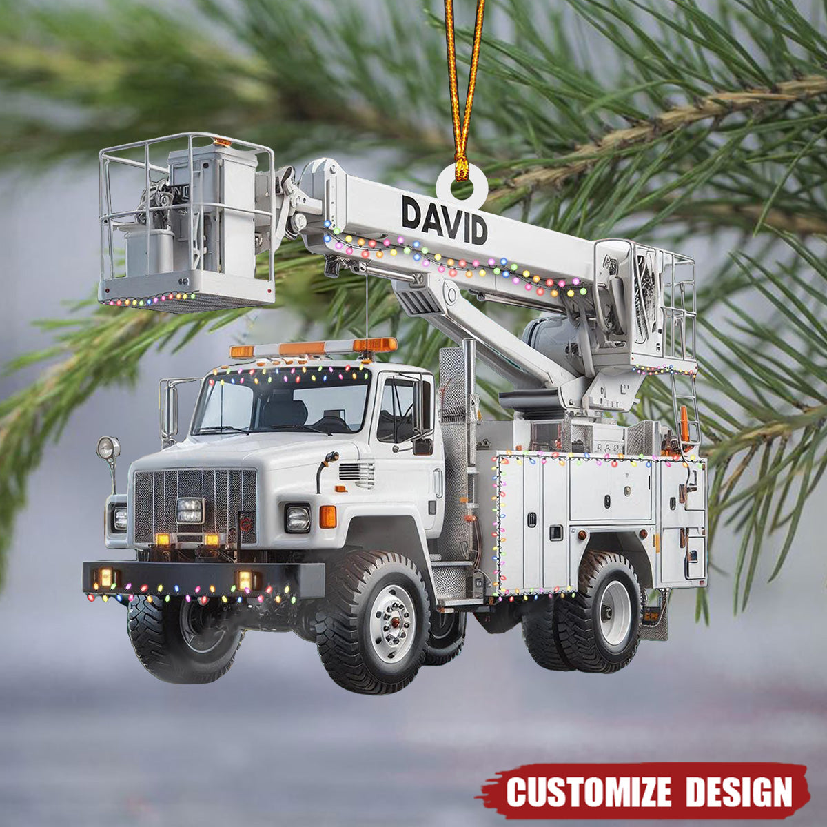 Personalized Lineman truck Ornament -Gift For Lineman - New Release