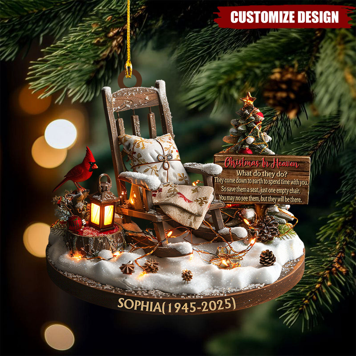 Christmas In Heaven - Personalized Memorial Custom Ornament