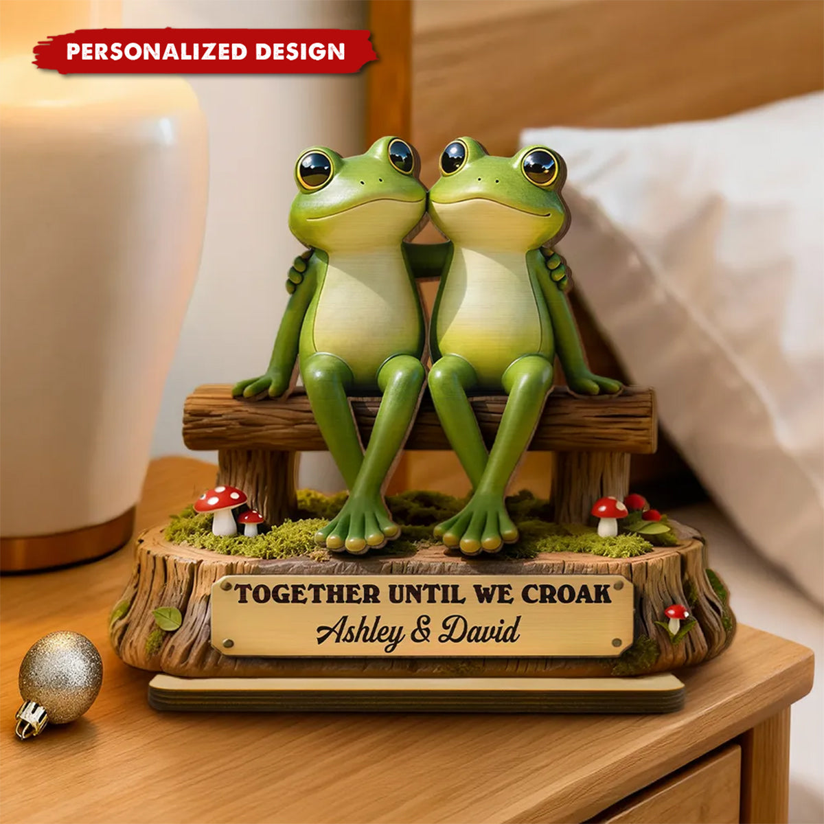Personalized Frog Couple Wooden Plaque-Gift For Couple