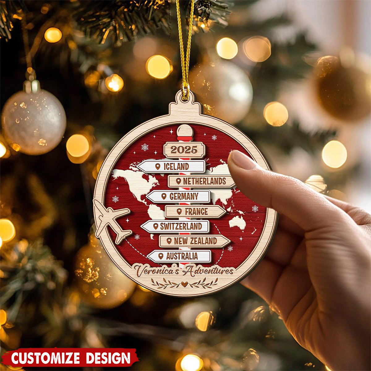Adventure Is Worthwhile - Personalized Christmas Ornament