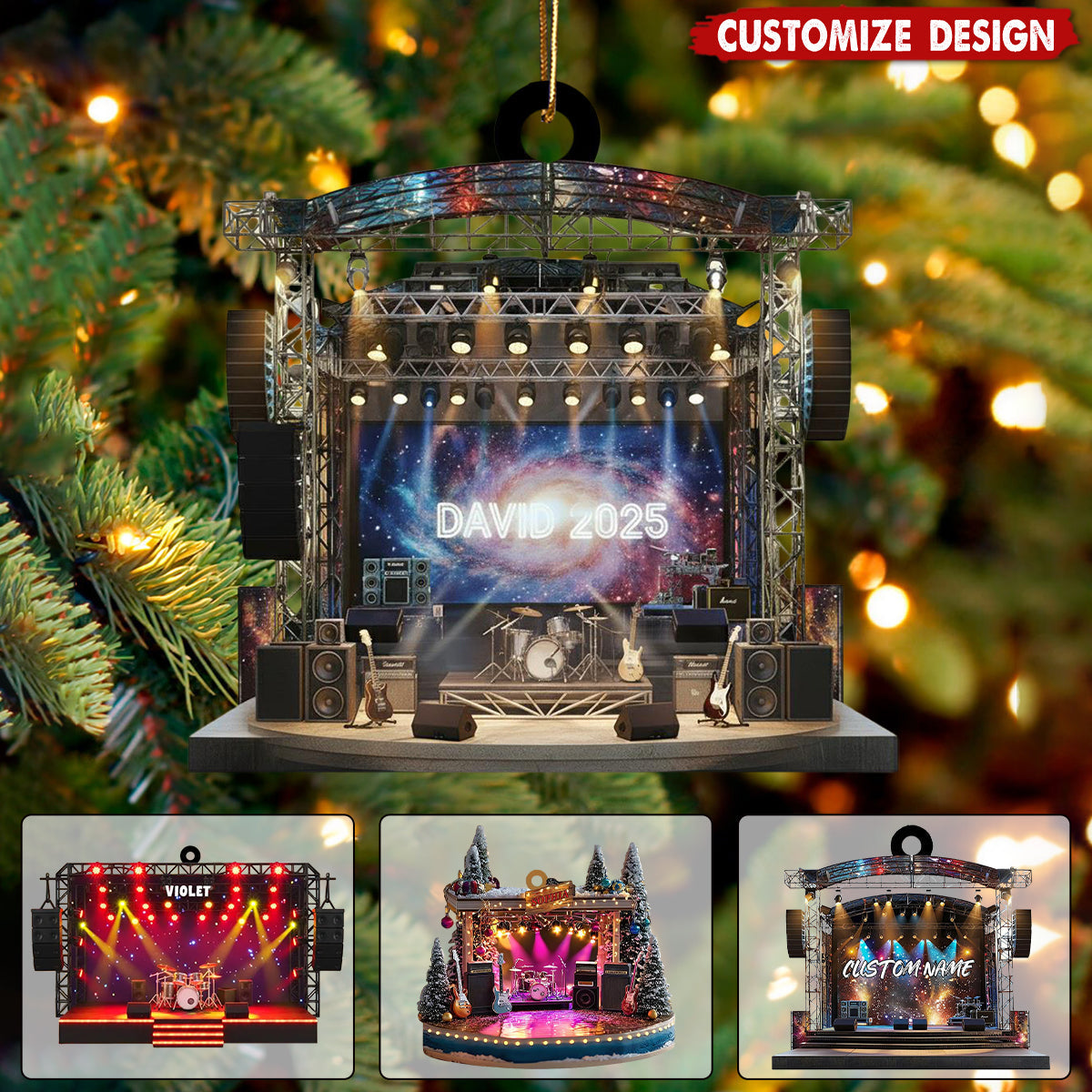 Personalized Music Festival Concert Stage Ornament