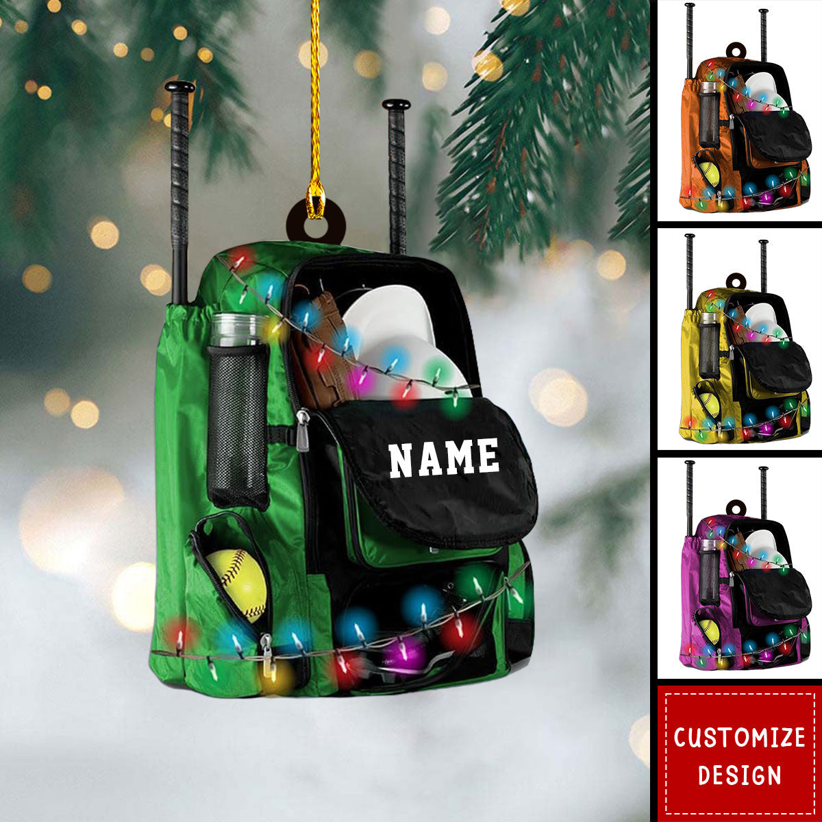 Personalized Softball Bag Christmas Ornament-Gifts For Softball Lovers-2024 New Release