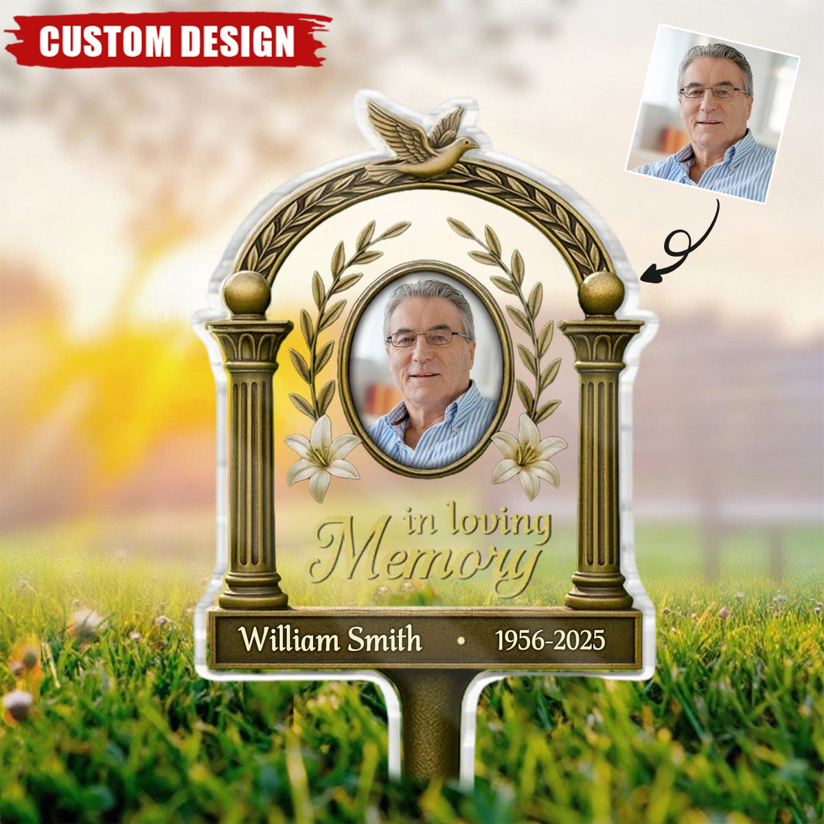 Carried In My Heart - Memorial Personalized Acrylic Garden Stake - Sympathy Gift For Family Members