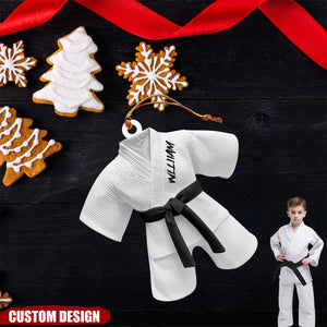 Personalized Black Belt Kid Uniform Ornament - Gift For Jiu-Jitsu,Karate Lovers