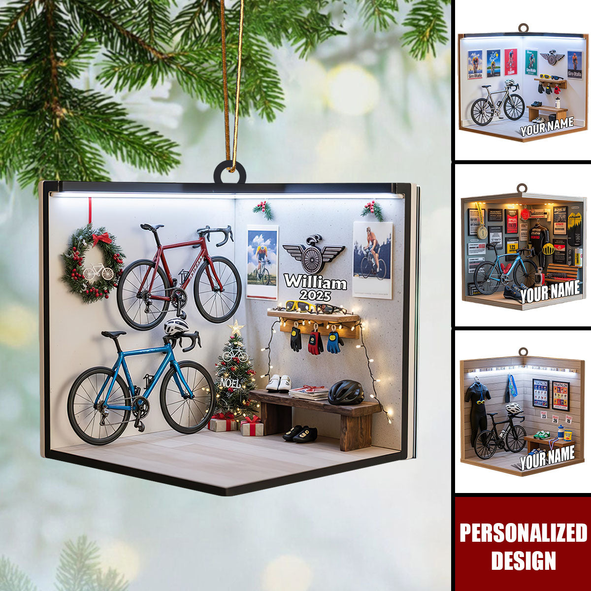 Personalized Cycling Christmas Ornament-Gift For Road Bike Lovers