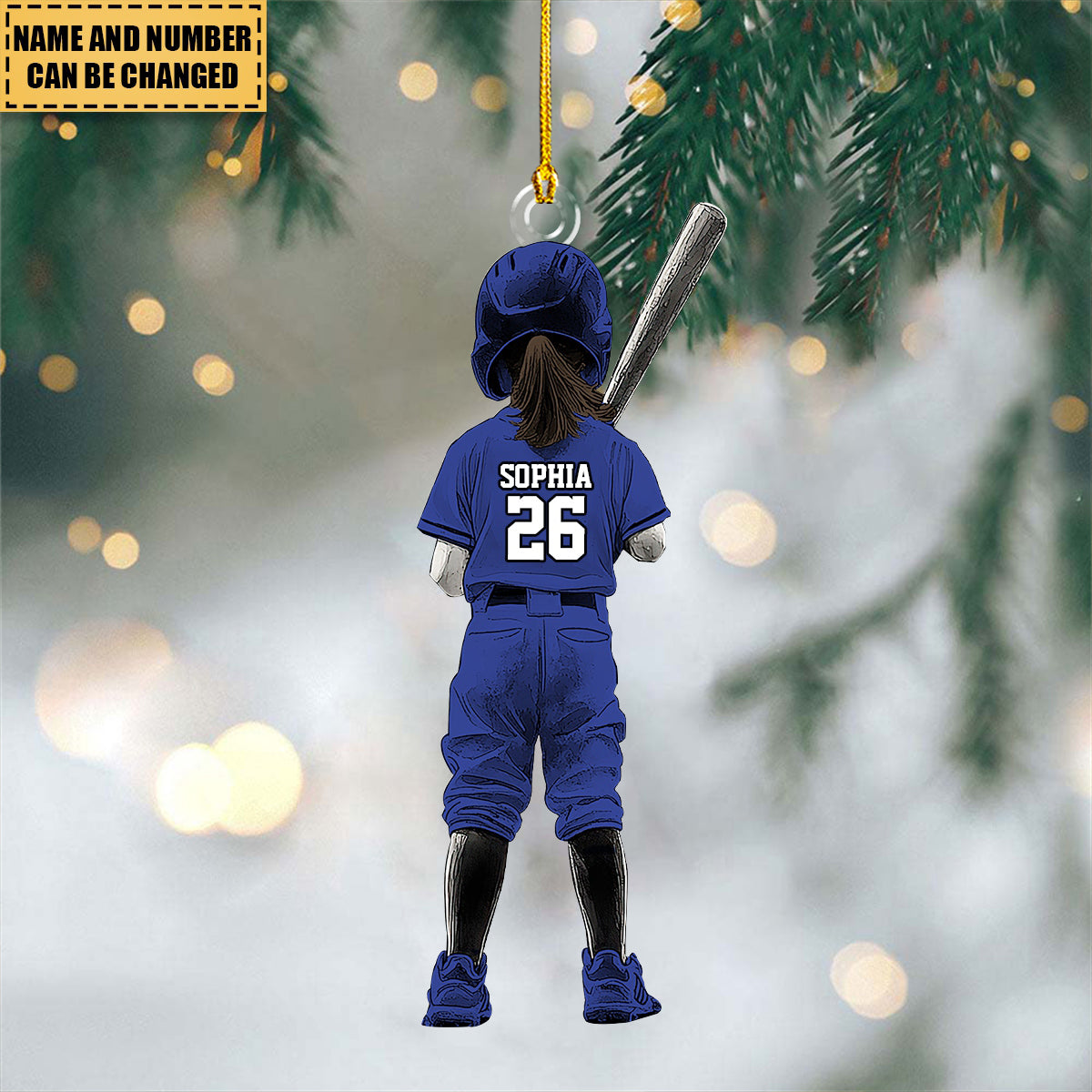 Personalized Girl Softball/Baseball Ornament - Gift For Softball Lovers - 2024 New Release