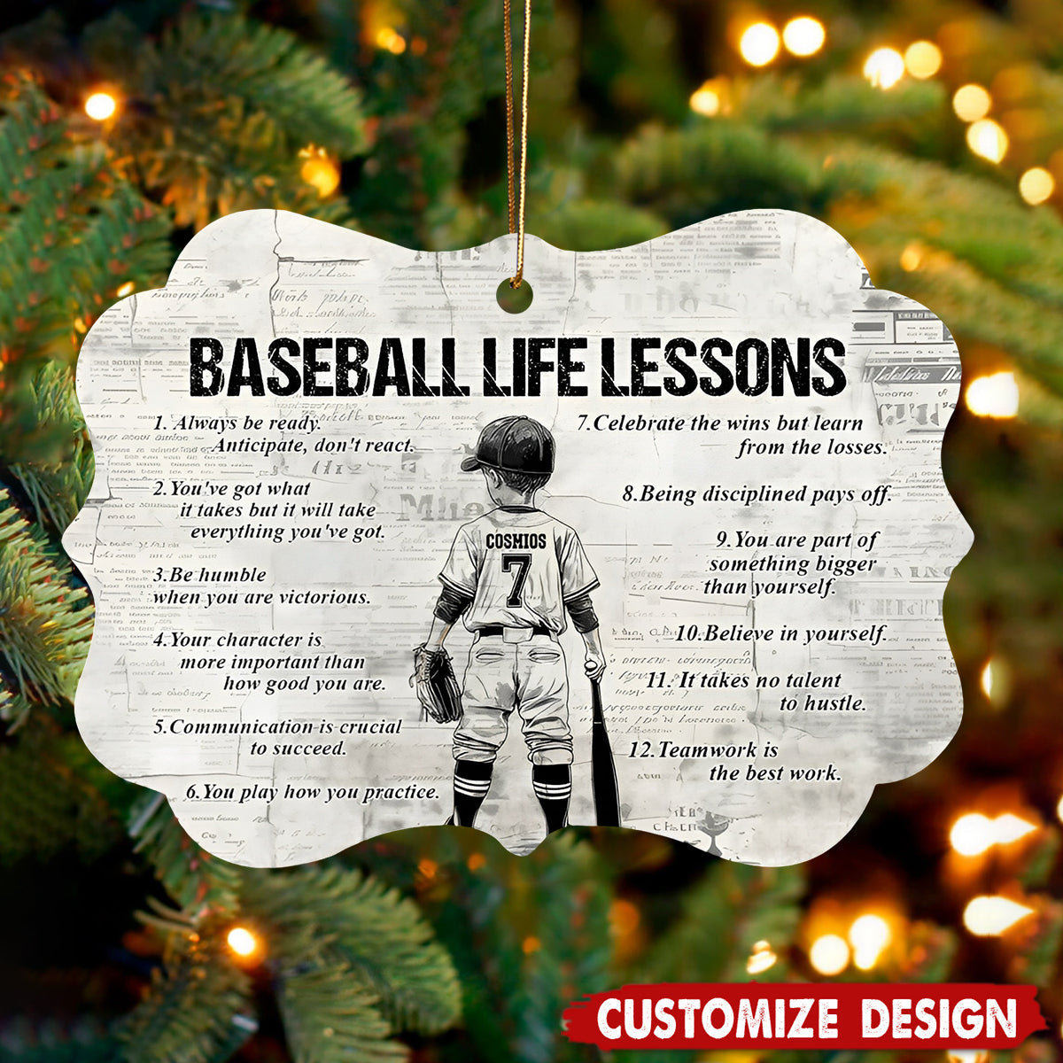 Personalized Baseball Kid Boy Ornament - Gift For Baseball Lovers