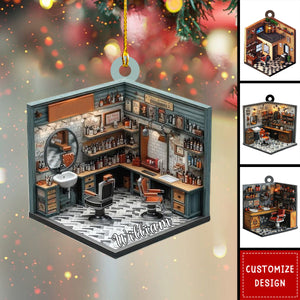 Personalized Hair Salon Acrylic Ornament - Gift For Hairdresser - 2024 New Release