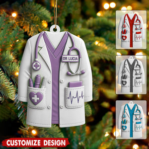 Personalized Nurse Doctor Healthcare Worker Christmas Ornament