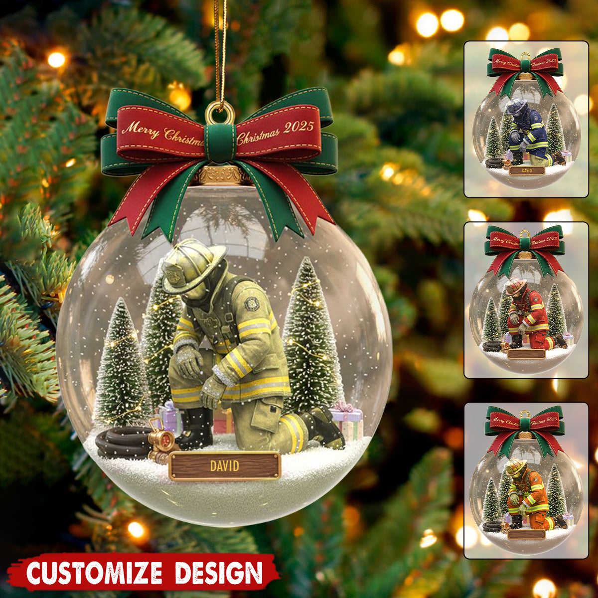 Personalized Gifts For Firefighter Christmas Ornament