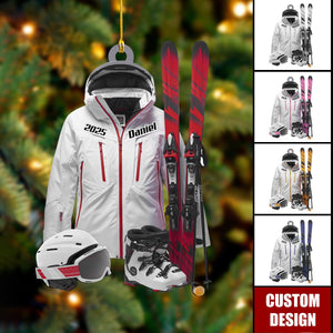Personalized Ski Equipment Christmas Ornament