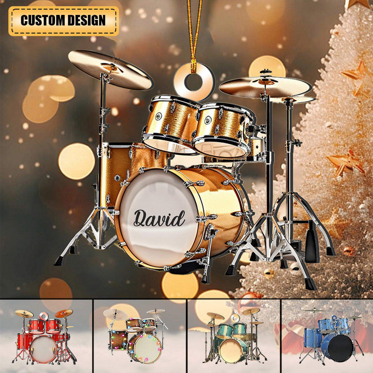 Personalized Drum Set Christmas Ornament Gift For Drummer Player - New Release