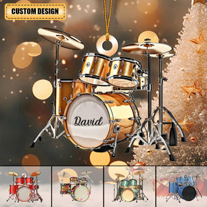 Personalized Drum Set Christmas Ornament Gift For Drummer Player - New Release